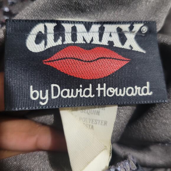 Vintage Climax One Shoulder Jumpsuit Gray Sequin Ruched Draped 70s Retro Small - Picture 10 of 15